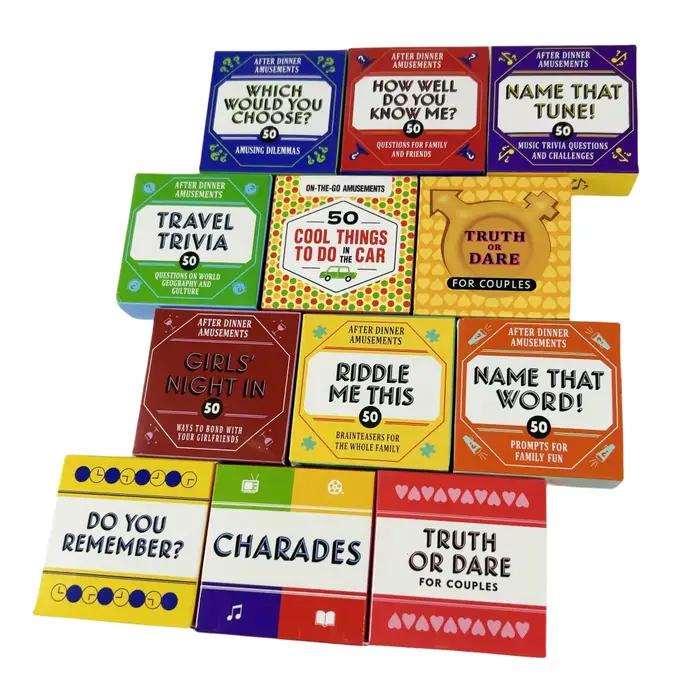 13 Styles Mini jeu de cartes de vérité ou de dés