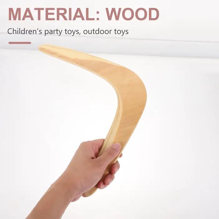 Boomerang en bois poli à la main pour enfants et adultes