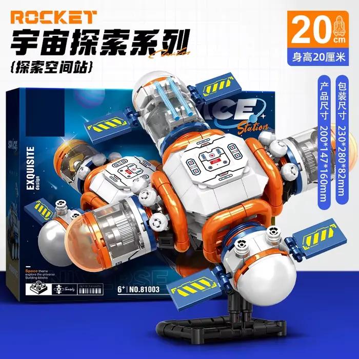 Blocs de construction de ville spatiale avec station