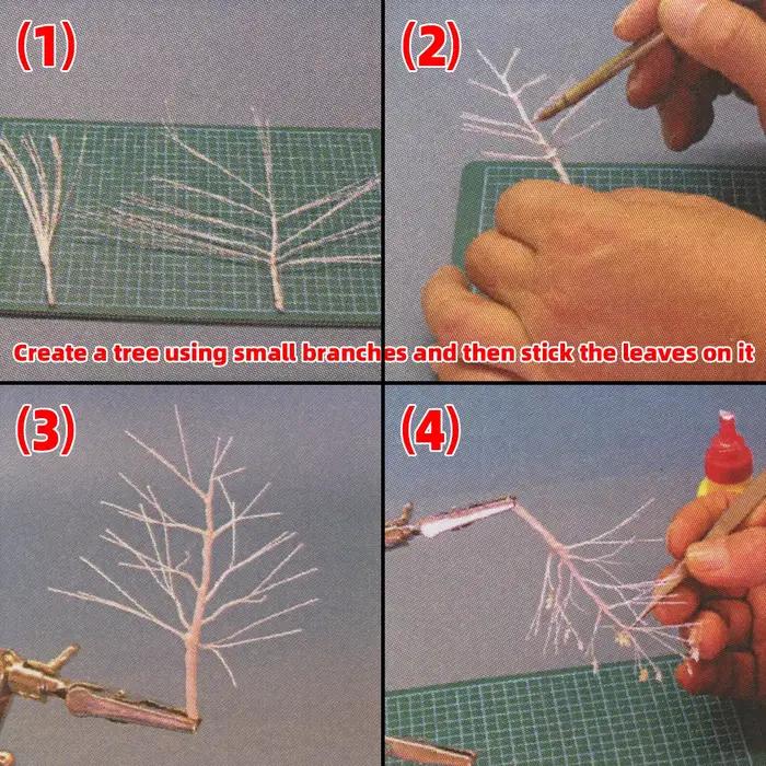 Modèle miniature à assembler à l'échelle 1/35 1/48, plantes, olivier, feuilles d'olivier, arbre pour diorama de table de sable