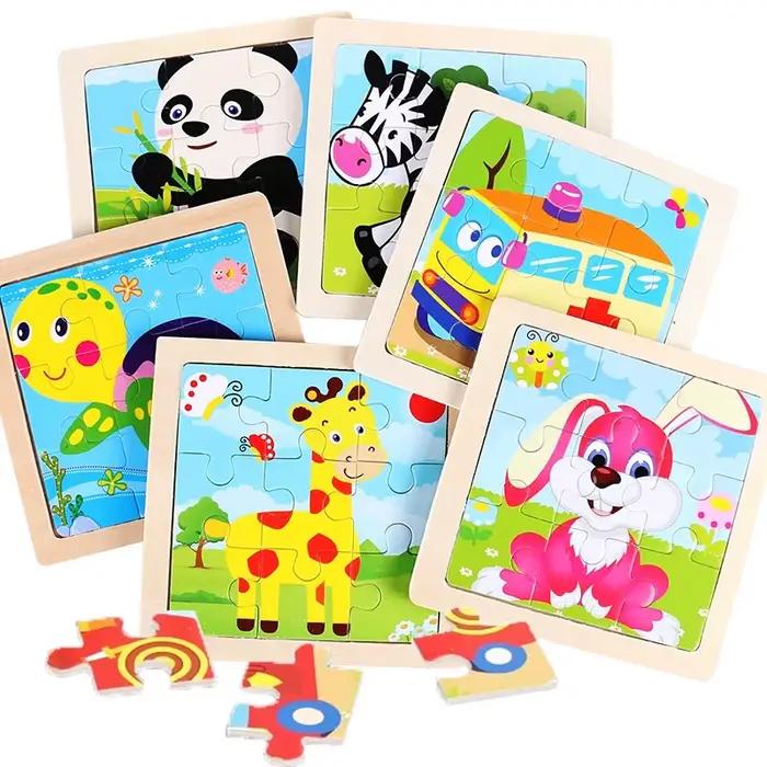 9 pièces de puzzles en bois de petite taille, jouets Montessori, puzzle 3D, jeu de société, jouets éducatifs