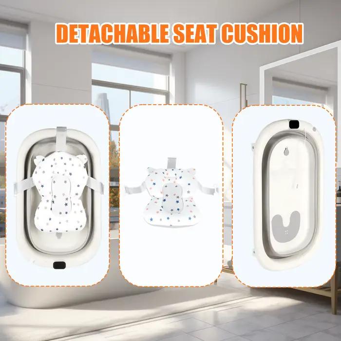 Baignoire Bébé Pliable - Avec Coussin De Bain Et Thermomètre Intégré - Idéal Pour Cadeau De Naissance Fille Ou Garçon