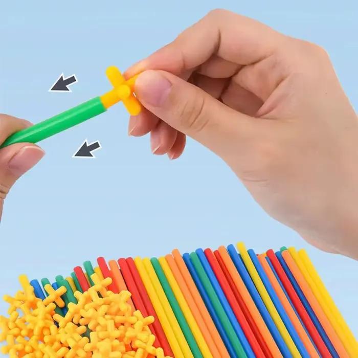 Jouets de construction de paille en plastique