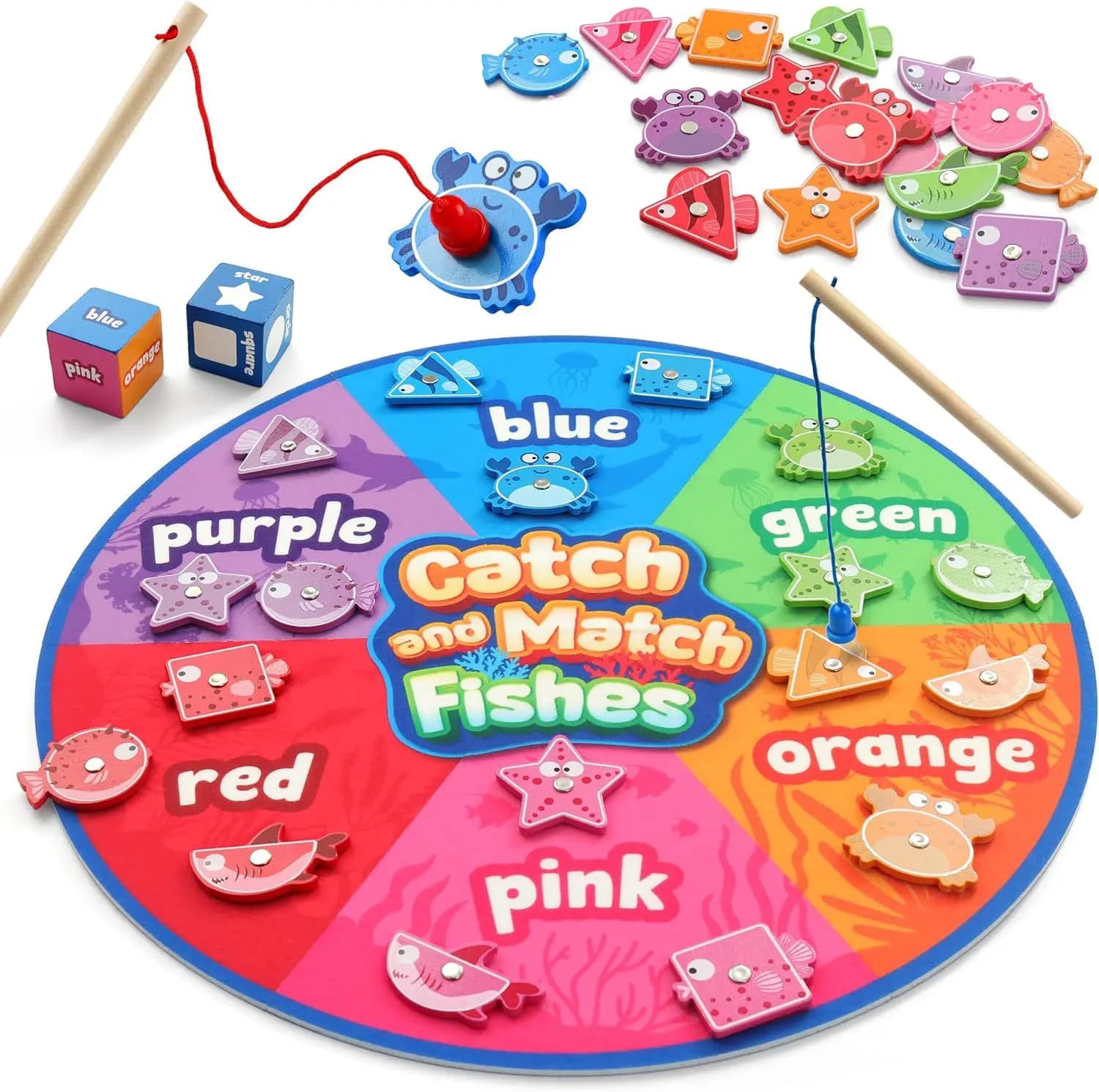 Jouet Montessori pour tout-petits, tri des couleurs, forme assortie, jeu de pêche magnétique, jouet 