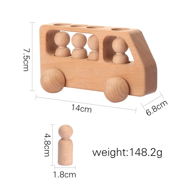 Jouets de voiture en bois de hêtre, blocs de Bus, jeux Montessori, jouets éducatifs pour enfants, ca