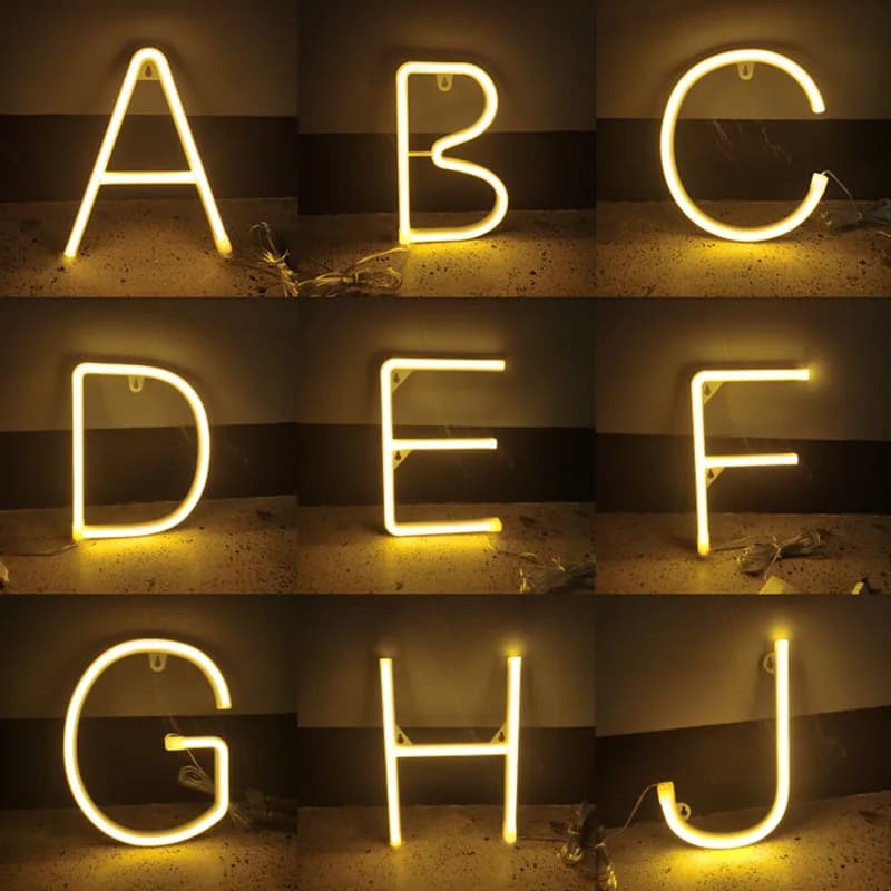 Lettre lumière LED enseigne au néon décorative pour publicité Logo fête mariage chambre décoration d