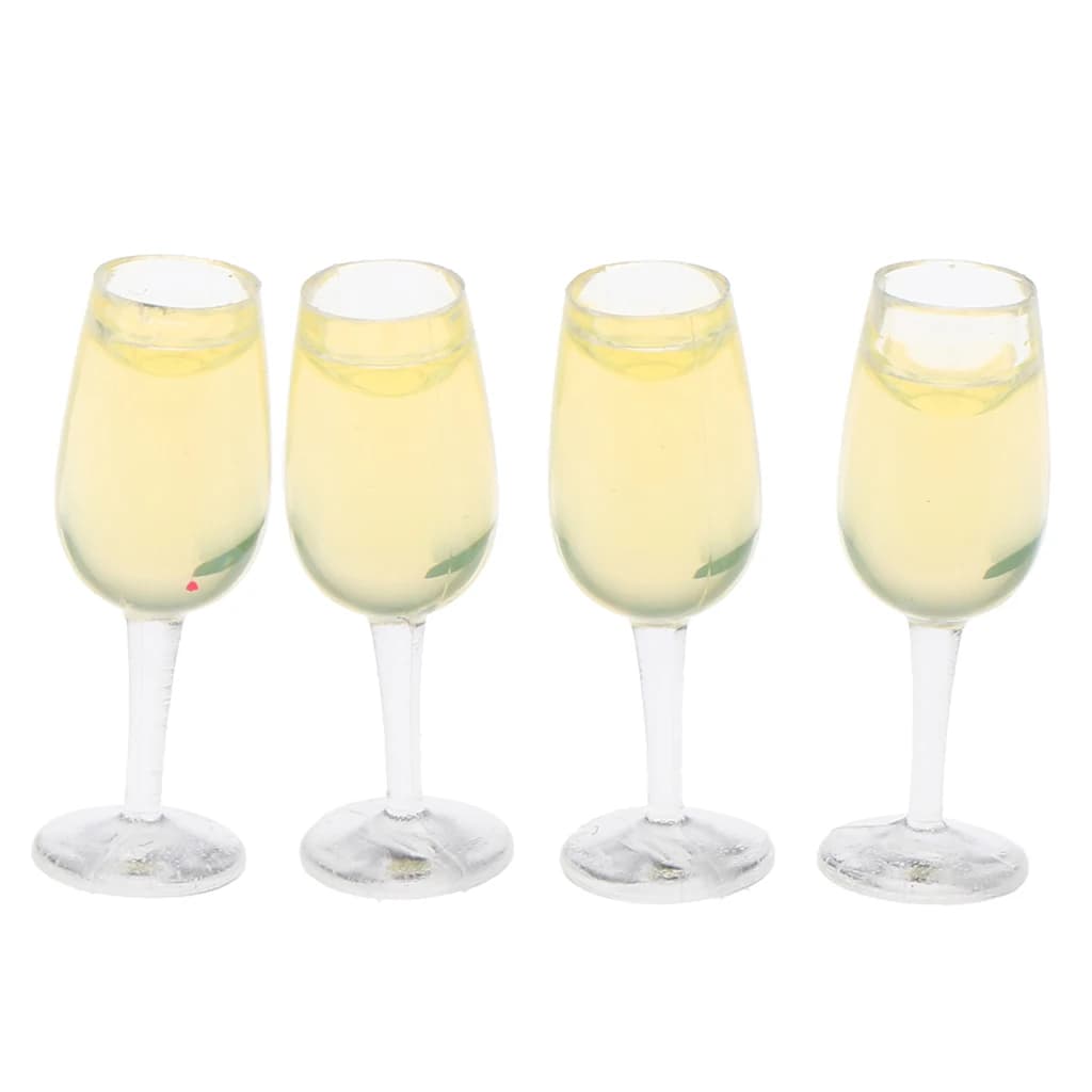 Verres à vin à champagne miniatures pour maison de poupée, pour bar de poupée, cuisine, décoration d