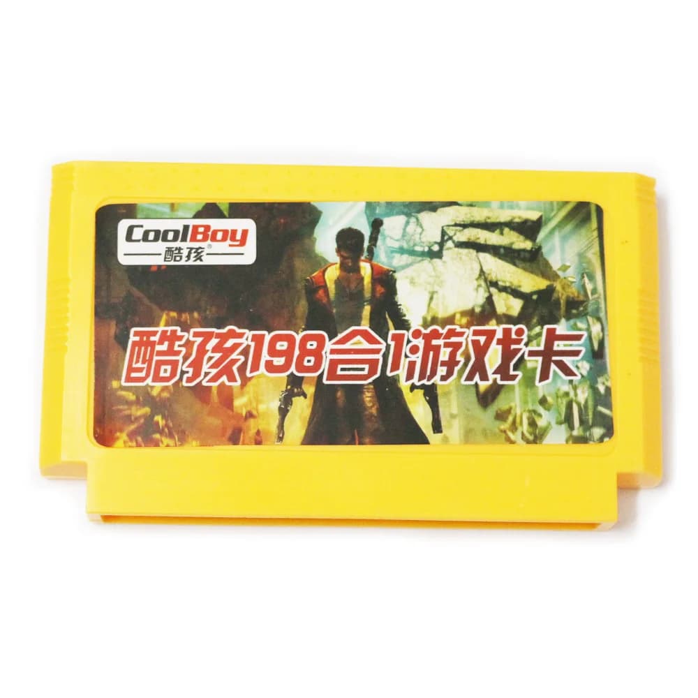Populaire 198 Réel Pas Répéter Jeux En 1 Cartouche Grande Jaune Jeu Carte de Jeu 8 Bits Lecteur