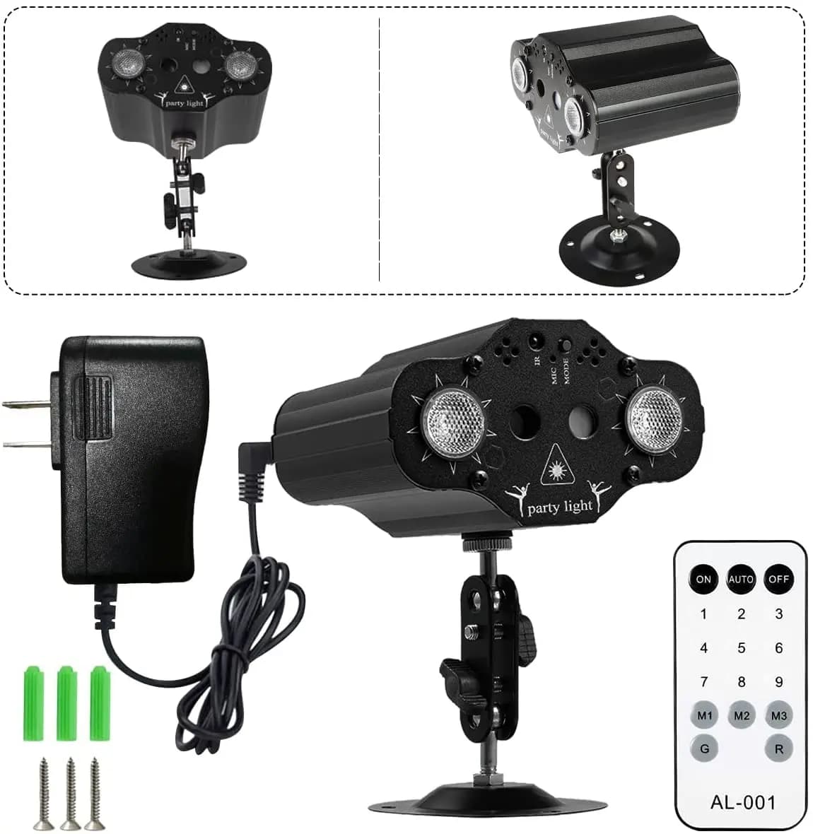 Projecteur Laser de scène DJ fête Disco à commande vocale rouge vert bleu lumières stroboscopiques C