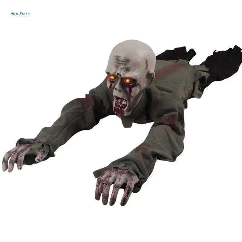 Fantôme rampant d'halloween effrayant, Zombie sanglant électronique avec accessoire oculaire LED