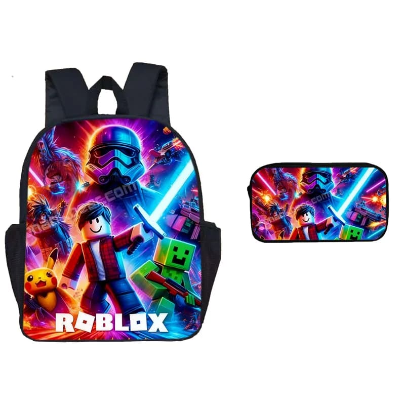 Ensemble 2 pièces sac à dos et étui à stylos imprimé ROBLOX - double sac à bandoulière