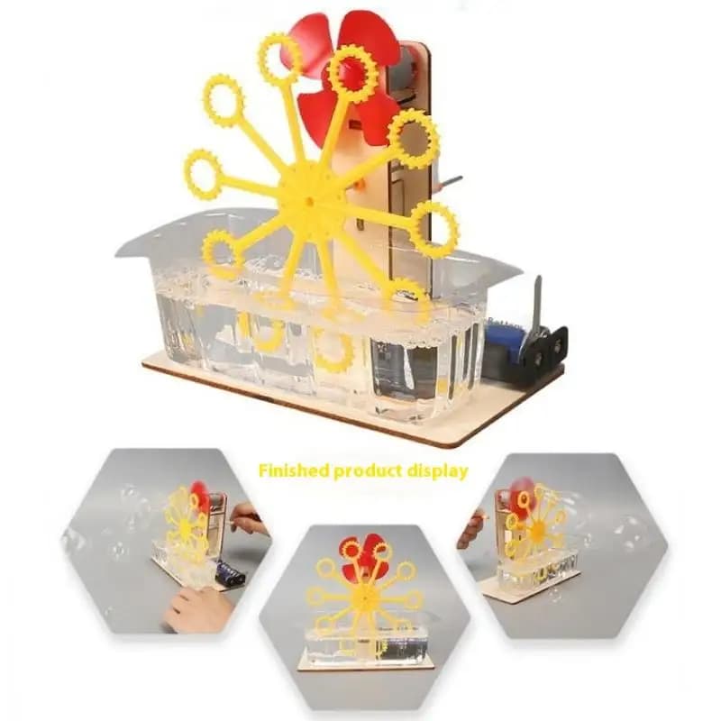 Modèle d'assemblage éducatif artisanal pour enfants, jouet Puzzle avec Kit de Machine à bulles DIY