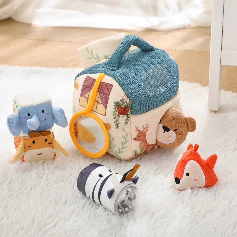 Bébé doux en peluche animaux ferme simulée ferme Coordination œil-main jouets d'entraînement animaux