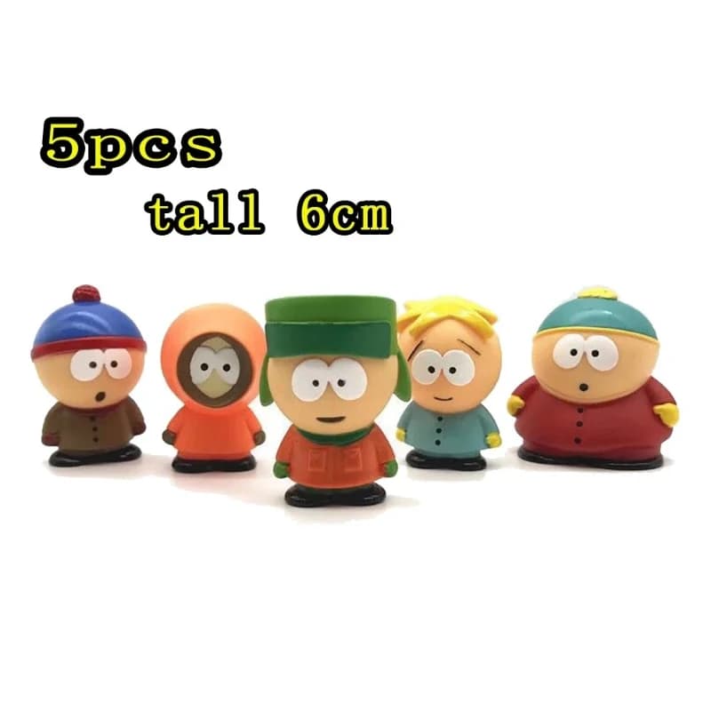 5 pièces/lot de jouets figurines d'action du South Park en PVC ; modèles populaires ; jouets créatif
