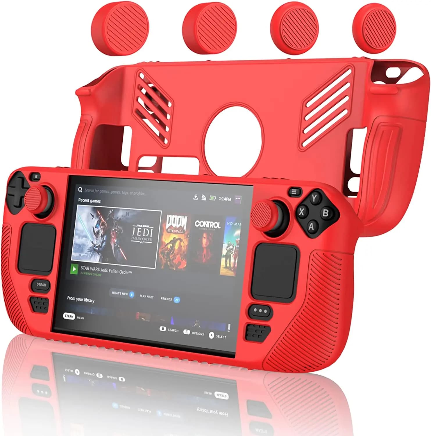 Étui de protection debout Steam Deck, protecteur d'accessoires en silicone épais, coque souple avec 