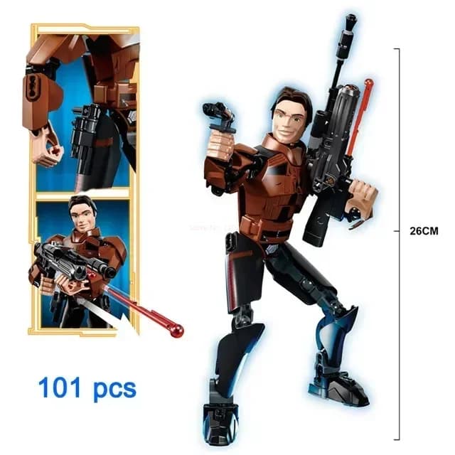 Figurine Star Wars 452 pièces, bataille avec sabres laser, modèle Mandalorian, ornements faits à la 