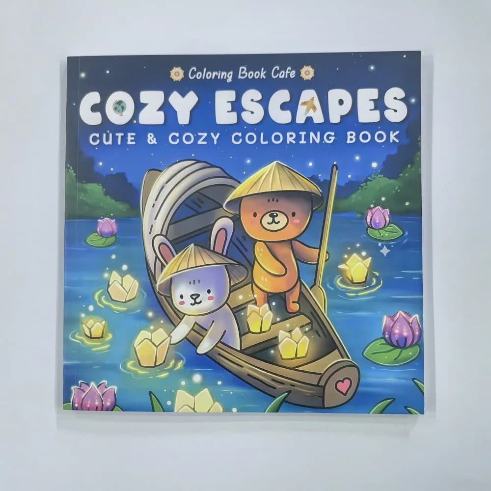 Cozy Escapes Livre de coloriage mignon et confortable pour soulager le stress, livre de dessin artis