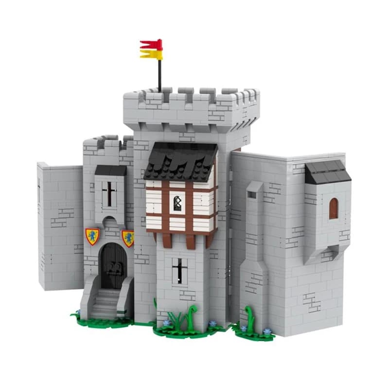 MOC – bloc de construction personnalisé, jouet, Mini château, modèle de chevalier Lion médiéval, ens