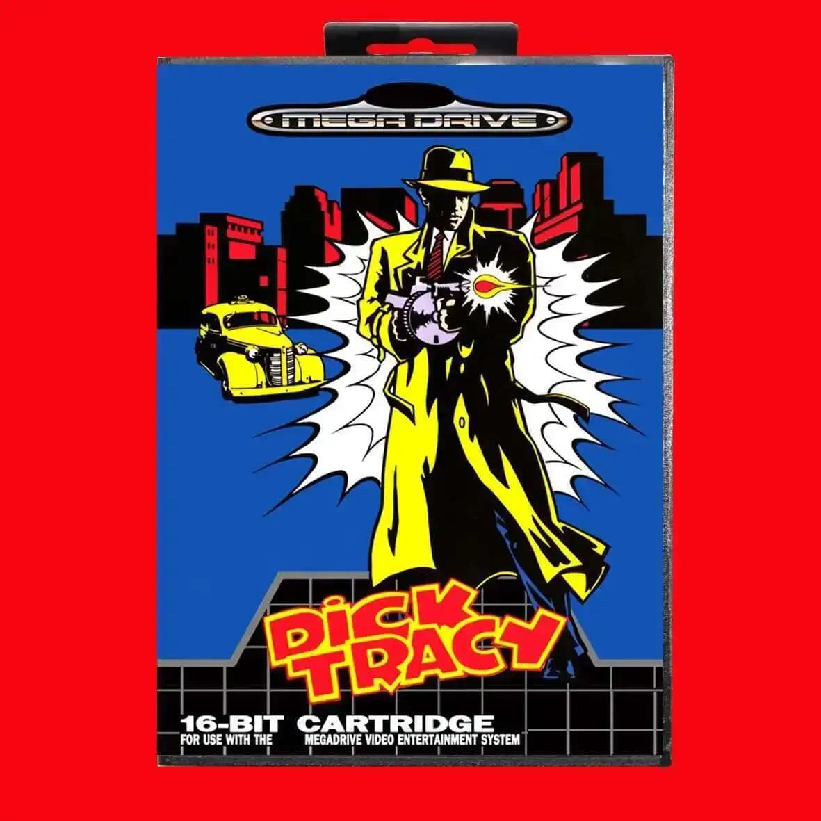 Cartouche de jeu MD Dick Tracy 16 bits avec boîte EUR pour systèmes Sega Megadrive Genesis