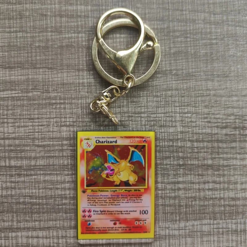 Pokemon Anime petite carte porte-clés Charizard porte-clés Blastoise Venusaur Mewtwo bricolage acryl