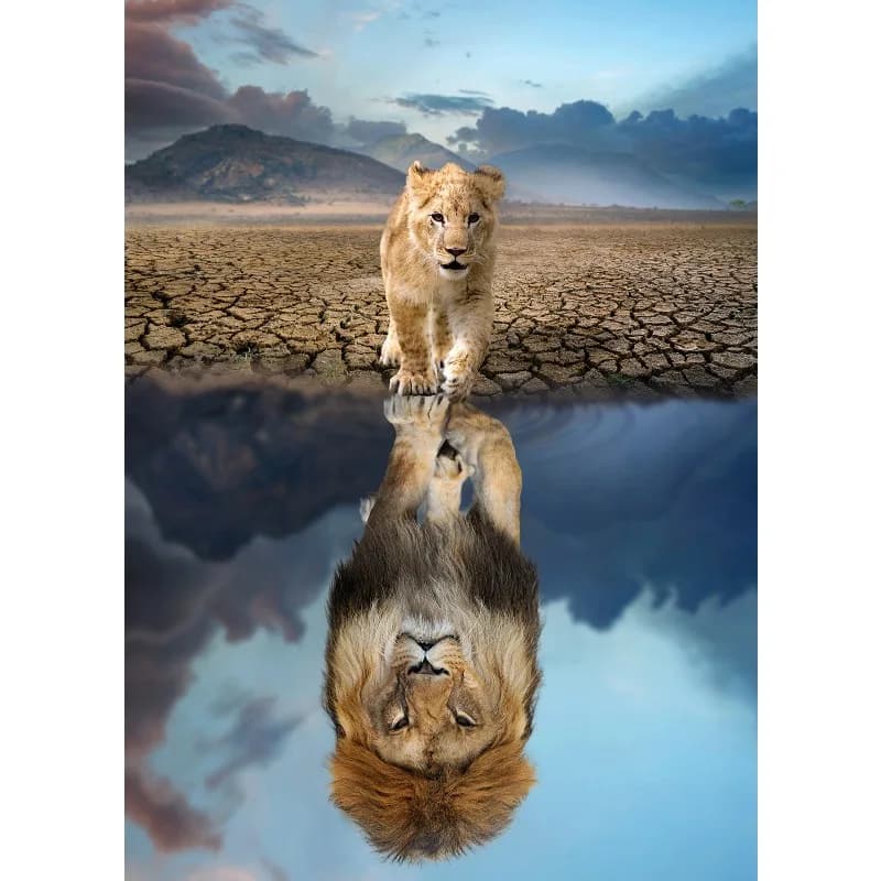 1000 pièces de Puzzle en papier de décompression pour adultes, 1000 pièces, le puzzle Lion paysage, 
