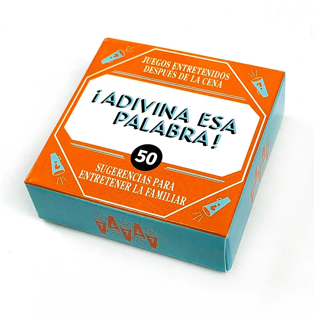 Mini Devinez ce mot ! Jeu de société familial espagnol, 50 cartes, devinez le mot, jeu de soirée apr