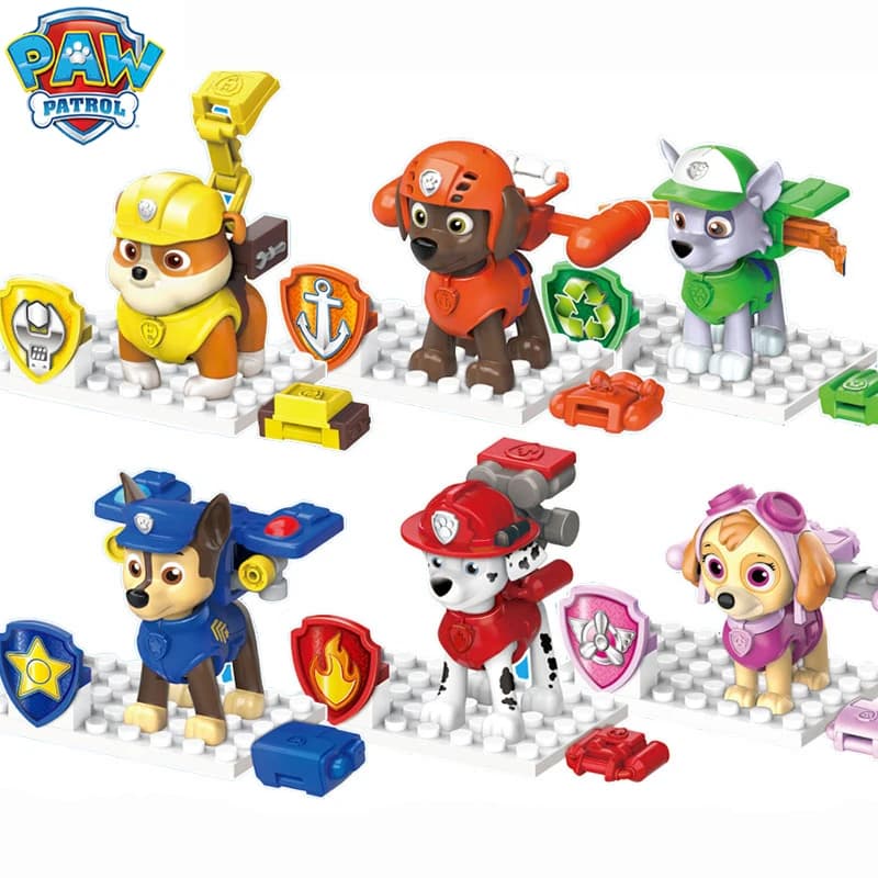 Paw Patrol Anime Action Figure pour enfants, boîte d'origine, véritable jouet Chase, Marshall, Skye,
