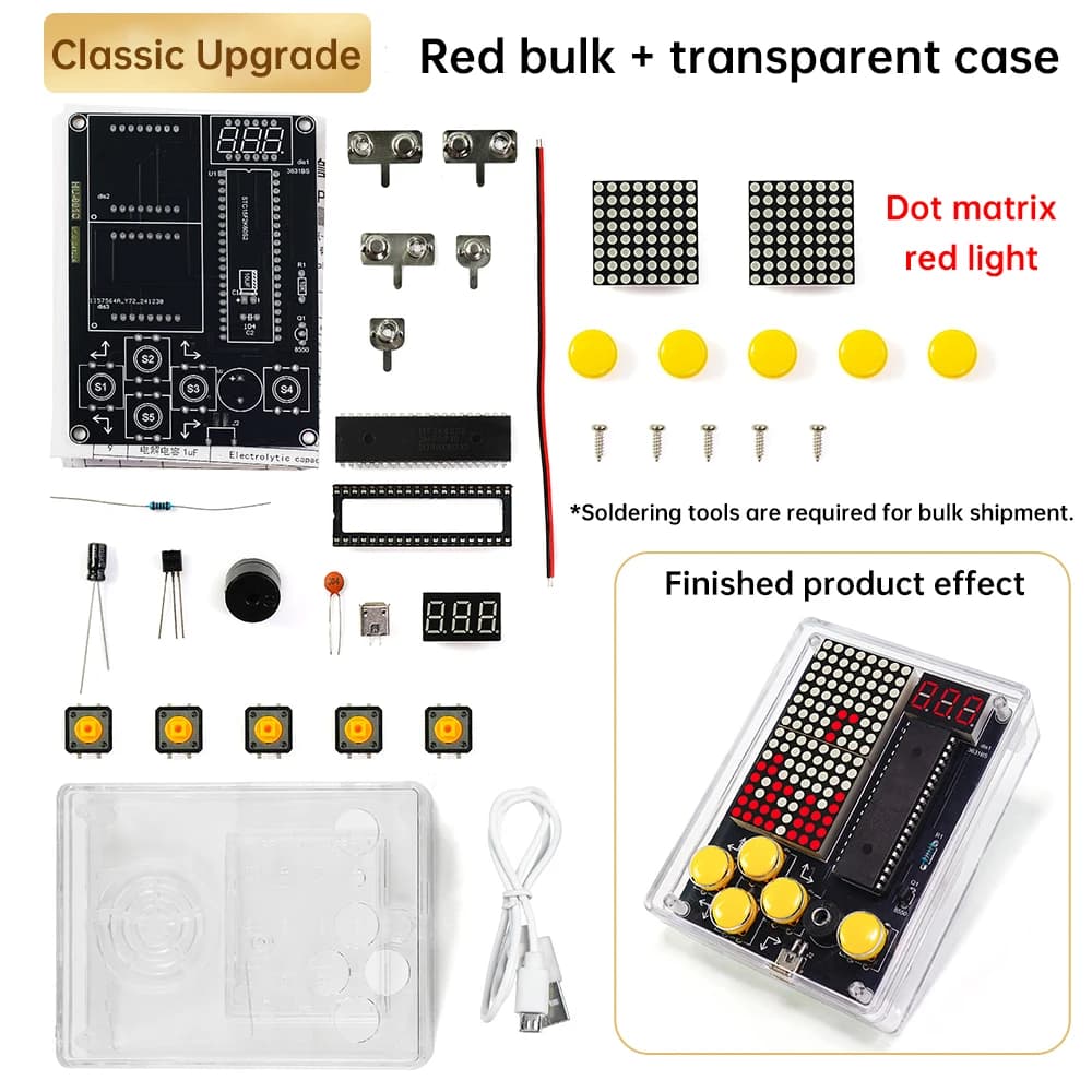 Console de jeu Pixel 51, kit électronique DIY avec microcontrôleur, kit éducatif pour la pratique de