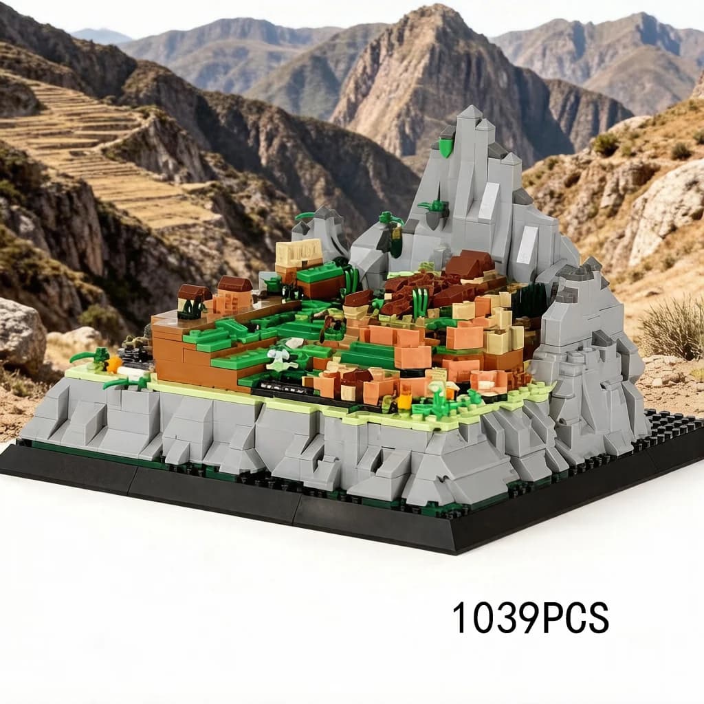 Modèle de construction en blocs du Machu Picchu du Pérou, ensemble de construction du site historiqu