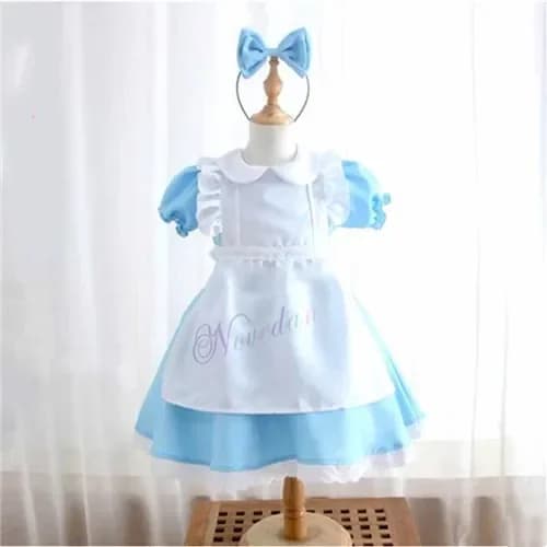 Costume de princesse Alice du pays des merveilles pour filles, déguisement de demoiselle d'honneur p