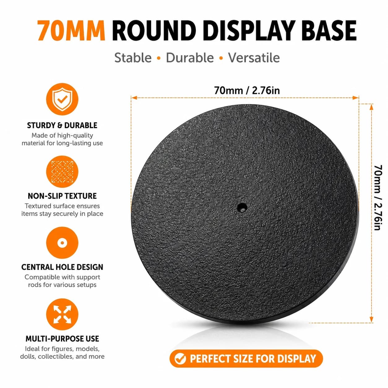 Bases pour jeux de table - Pack de 10 bases rondes de 70 mm