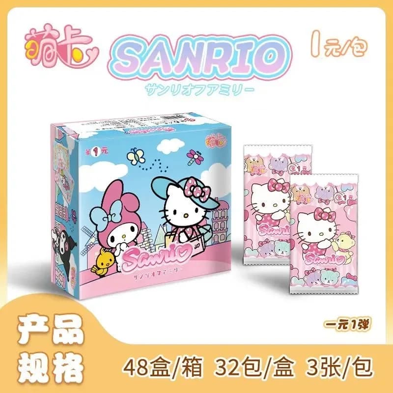Sanurgente Kuromi-Jeu de cartes à collectionner My Melody, Hello Kitty, boîte de rappel, dessin anim