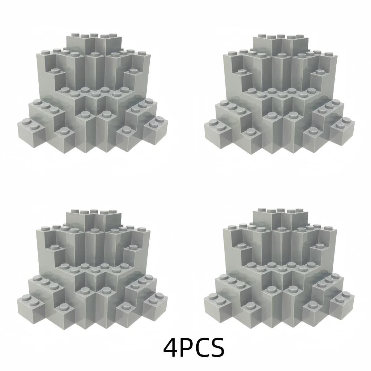 Blocs de construction de rocaille, jouets de bricolage, 4 pièces, briques de collines de montagnes, 