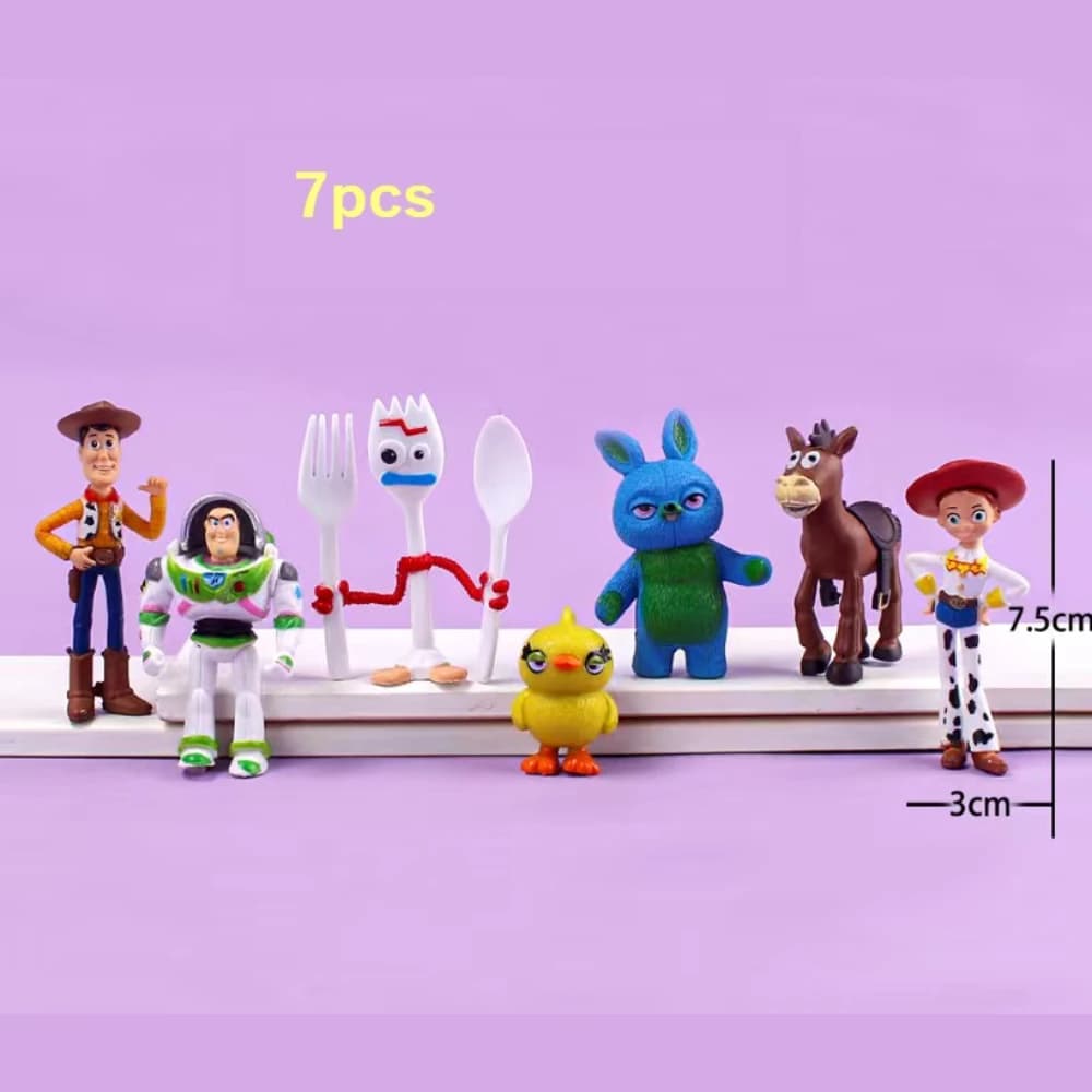 7/10 pièces/ensemble Toy Story Woody Buzz Lightyear Q-Version poupée d'action modèles filles cadeau 