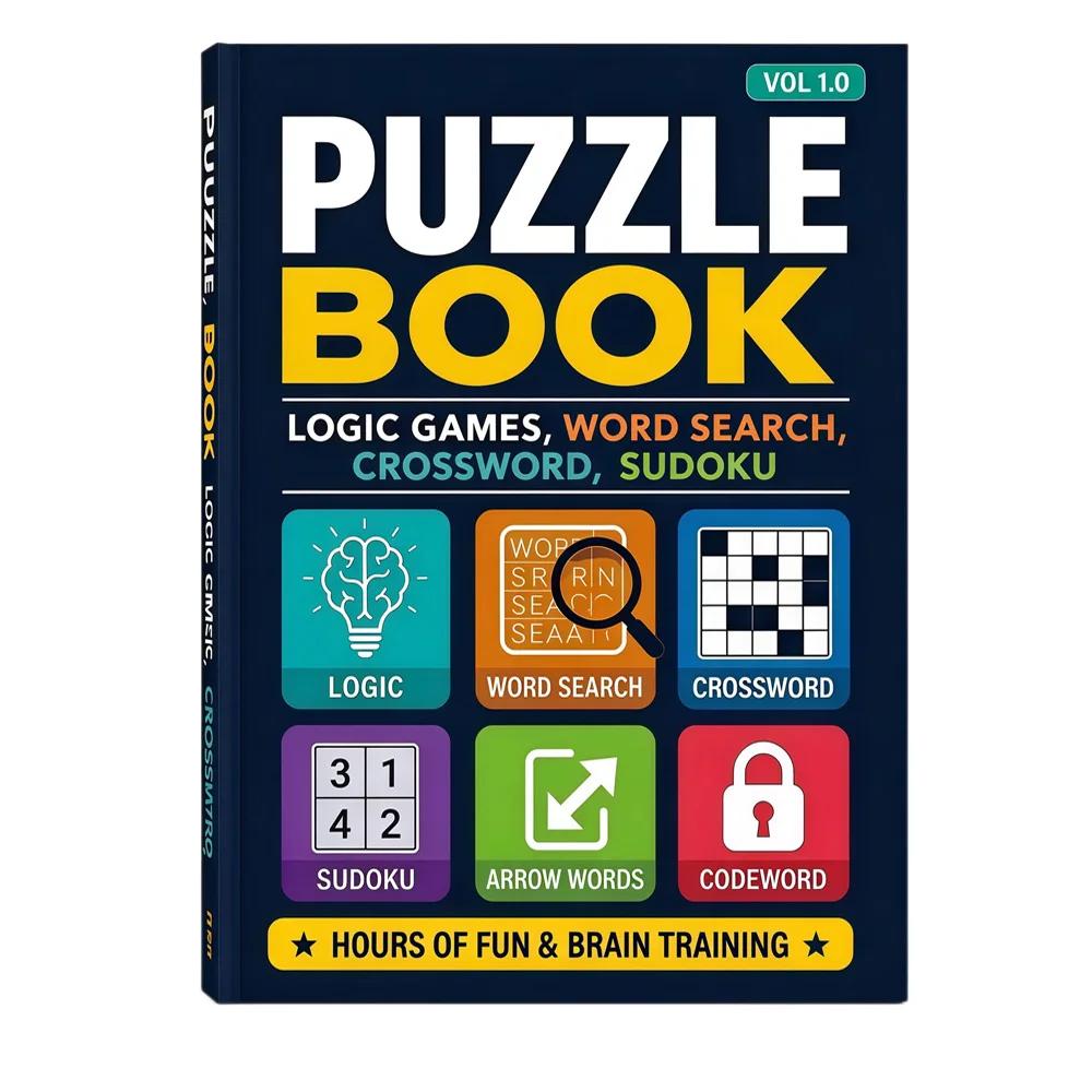 Livre de puzzles - Jeux de logique, Recherche de mots, Croisillon, Livres de puzzles SUDOKU - Logiqu