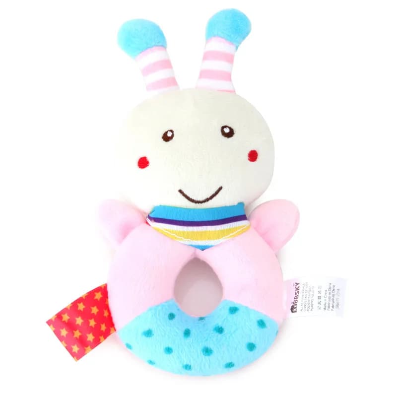 Hochet en peluche pour bébé de 0 à 12 mois, animaux de dessin animé, berceau, cloche de lit Mobile, 
