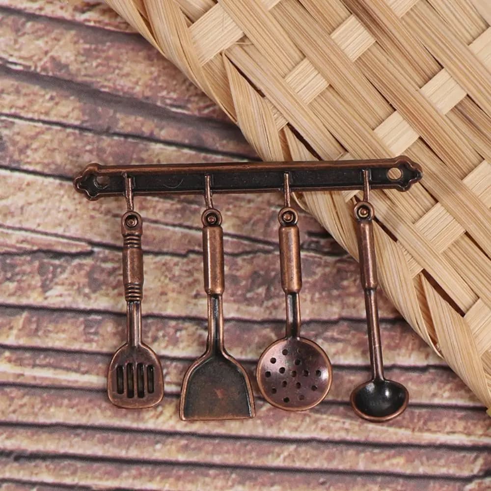 Bouilloire 1:12 Mini ustensiles de cuisine ensembles ustensiles de cuisine en alliage ensemble de cu
