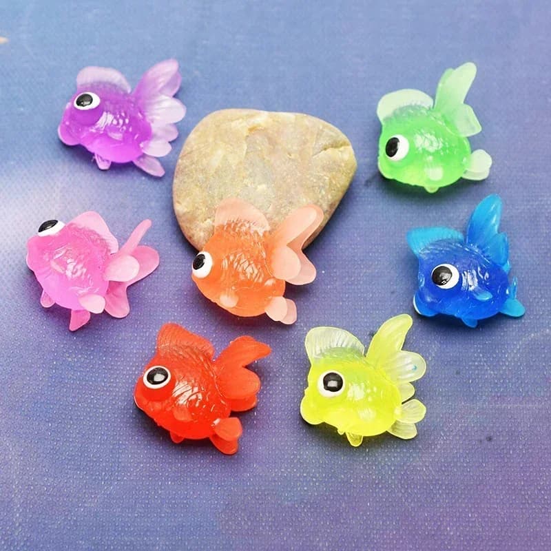 Enfants 6 pièces/ensemble Kawaii Simulation poisson rouge en caoutchouc bébé bain jeux d'eau jouets 
