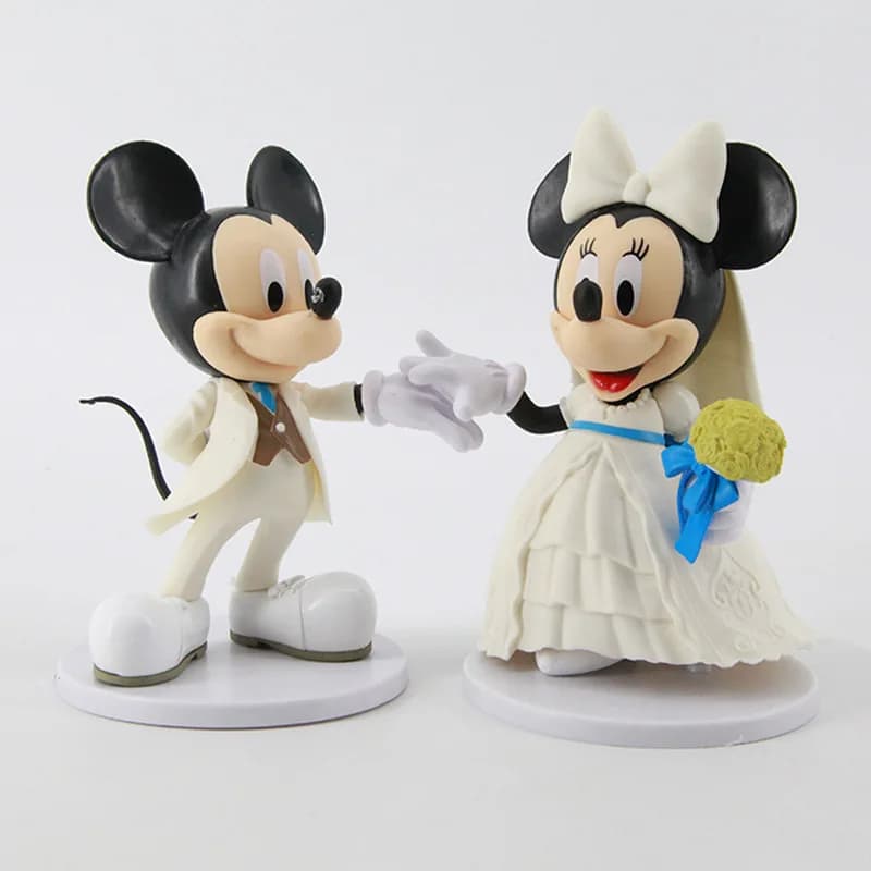 Disney-Figurines d'action Minnie Model Toy, cadeau de mariage au beurre, 2 pièces par ensemble