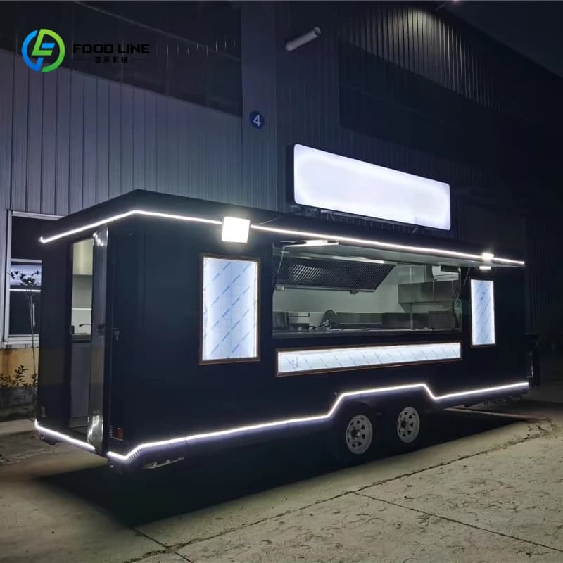 Camions alimentaires entièrement équipés avec remorques de franchise alimentaire personnalisées à ve