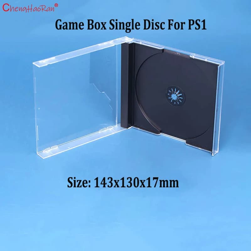 Boîte de rangement transparente en plastique pour disque unique PS1, 1 pièce, haute qualité