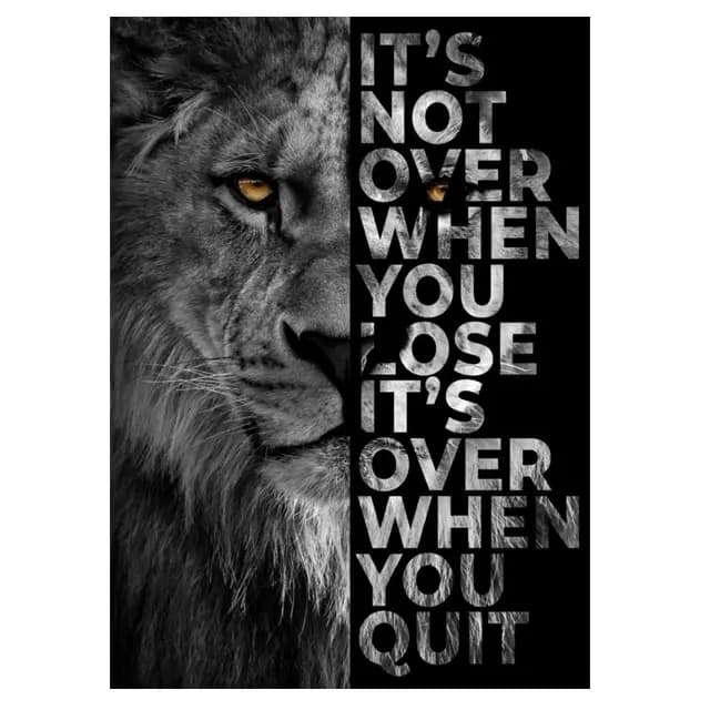 Affiche en toile de Lion de motivation du bureau, décor artistique mural inspirant pour le bureau et