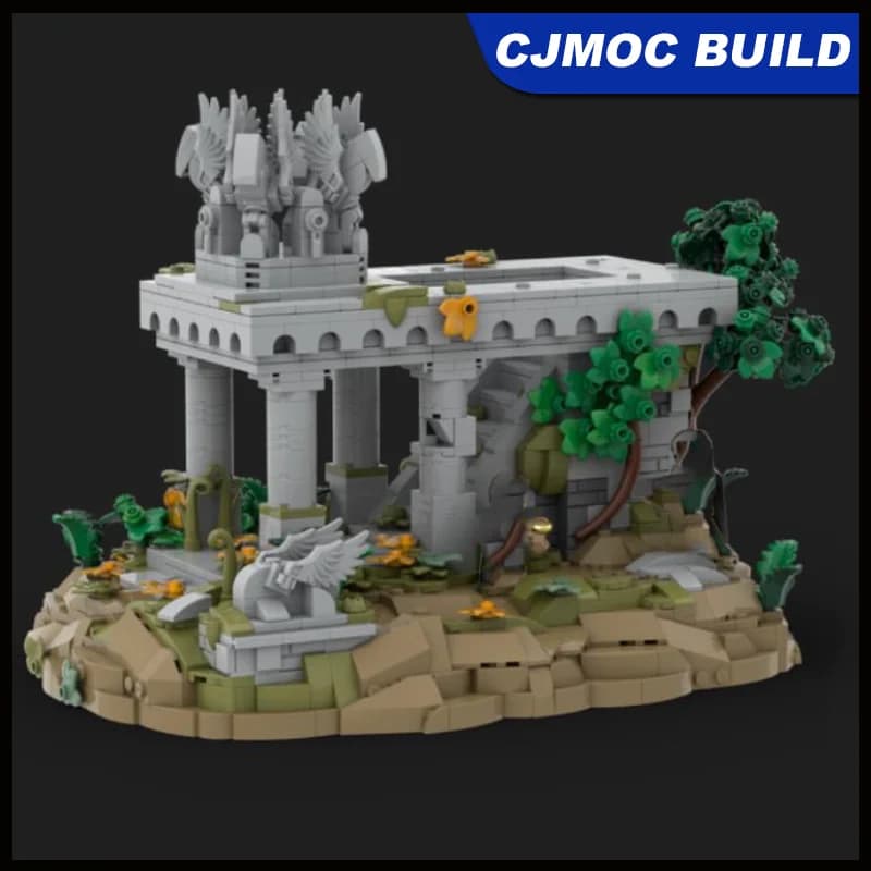 1620 pièces Blocs de construction MOC Modèle de ruine antique du sommet de la colline d'Amon-Hen Bri