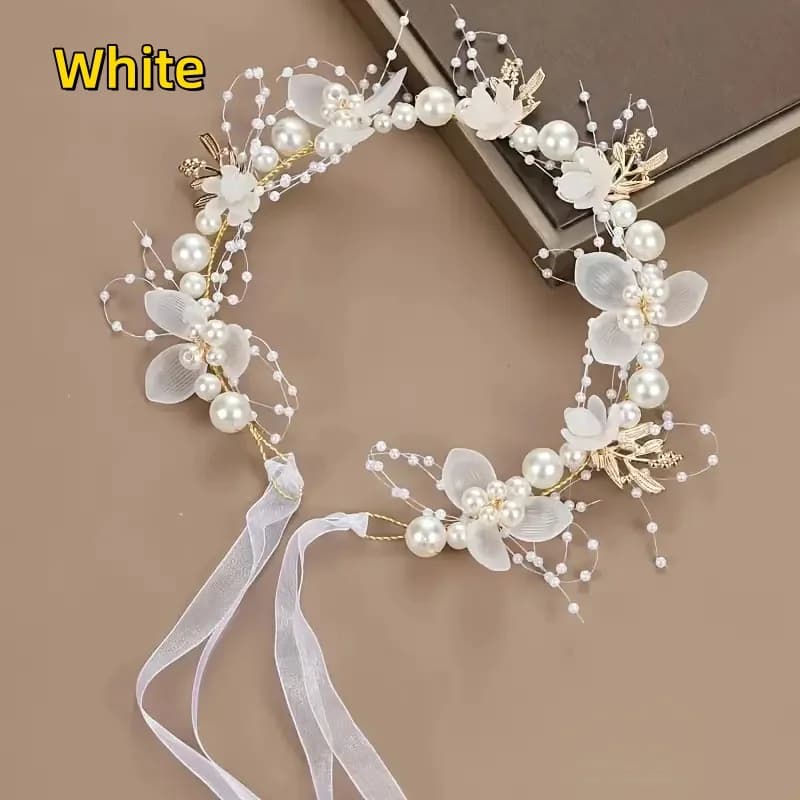 Accessoire de cheveux de princesse, une fée, Imitation de perles, couronne de fleurs douces, bandeau