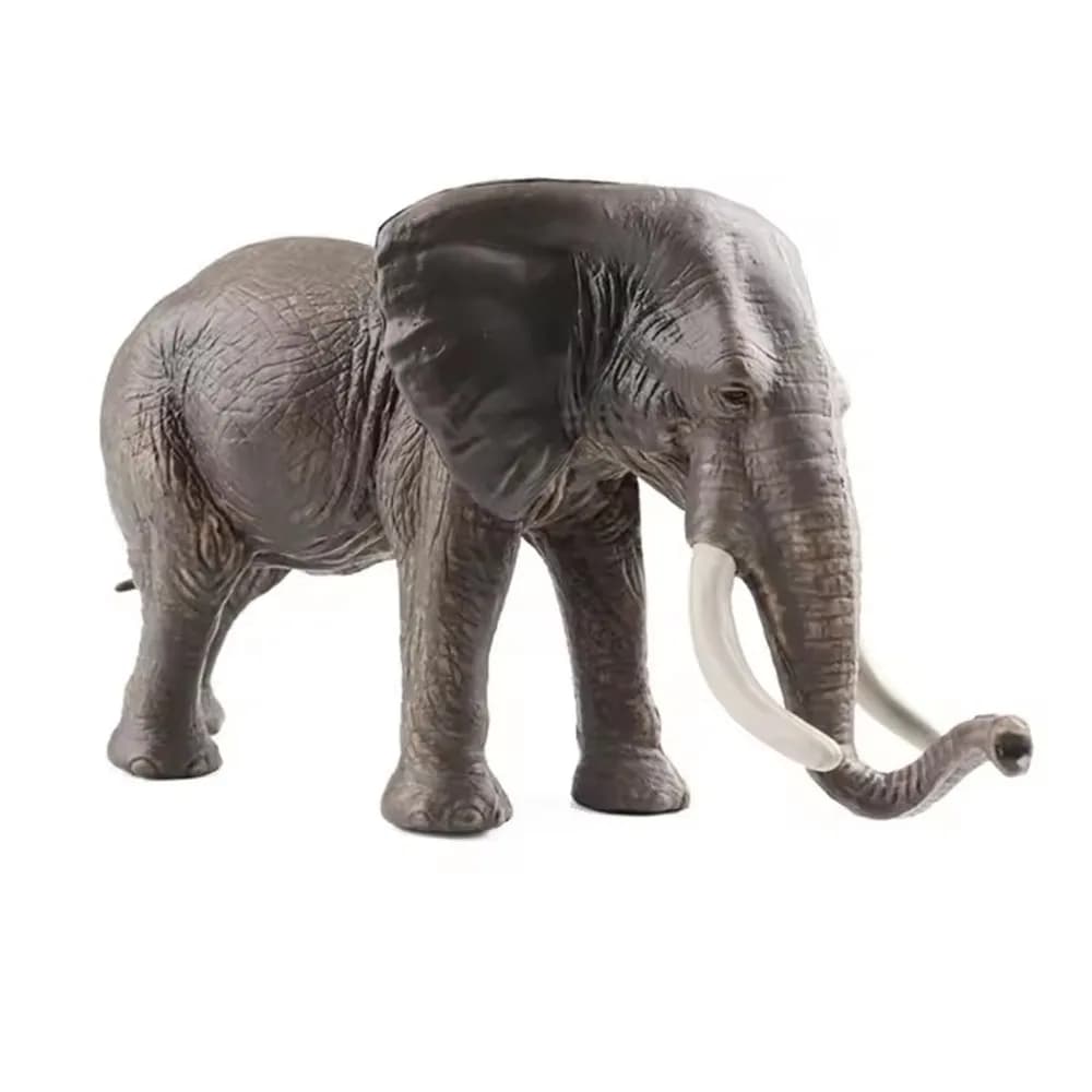 Grande Figurine d'éléphant sauvage, Mini Statue d'animal réaliste en plastique, ornement de bureau d