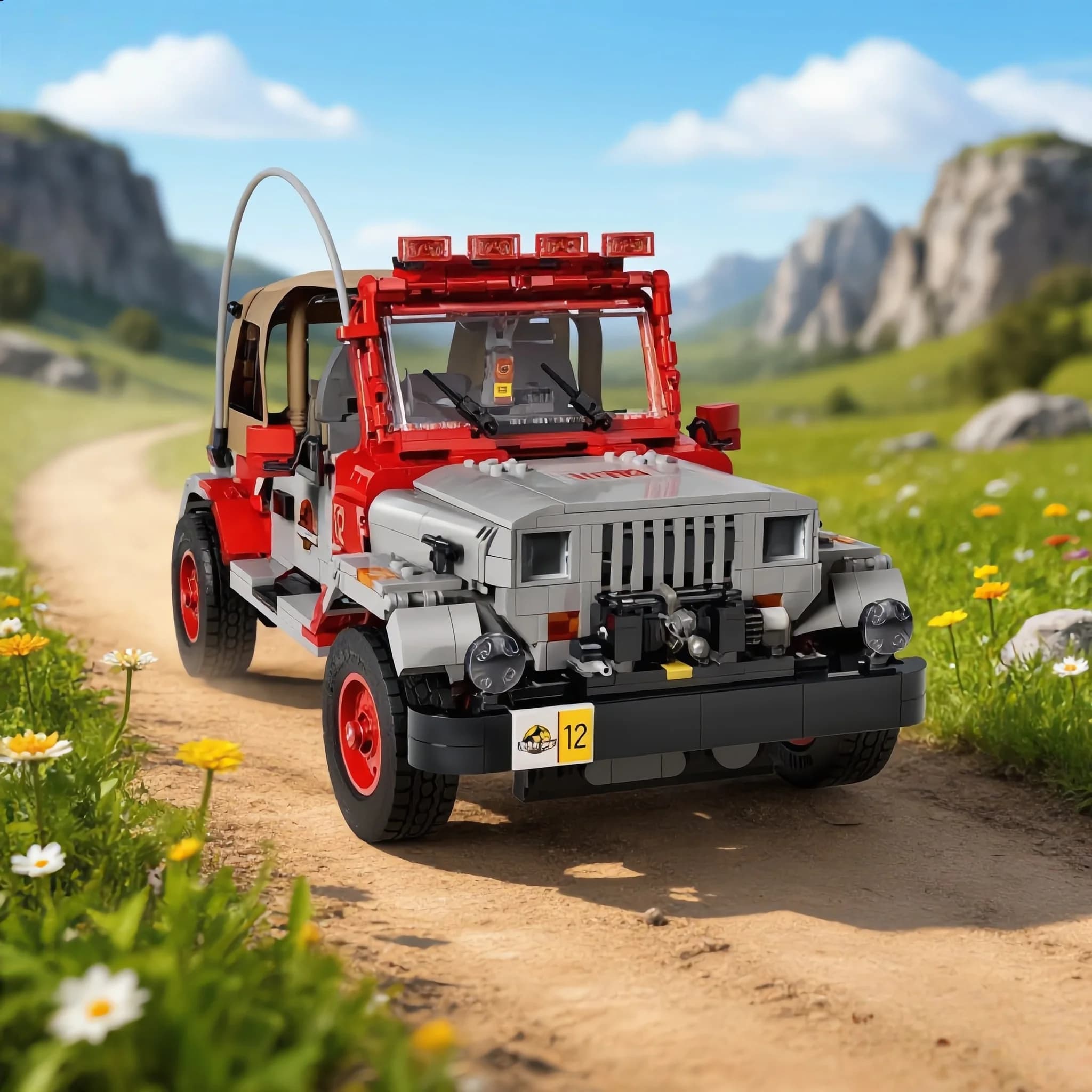 Série Jurassic World 2026 - Jeep Wrangler Jurassic - Jouet de construction éducatif créatif - Cadeau