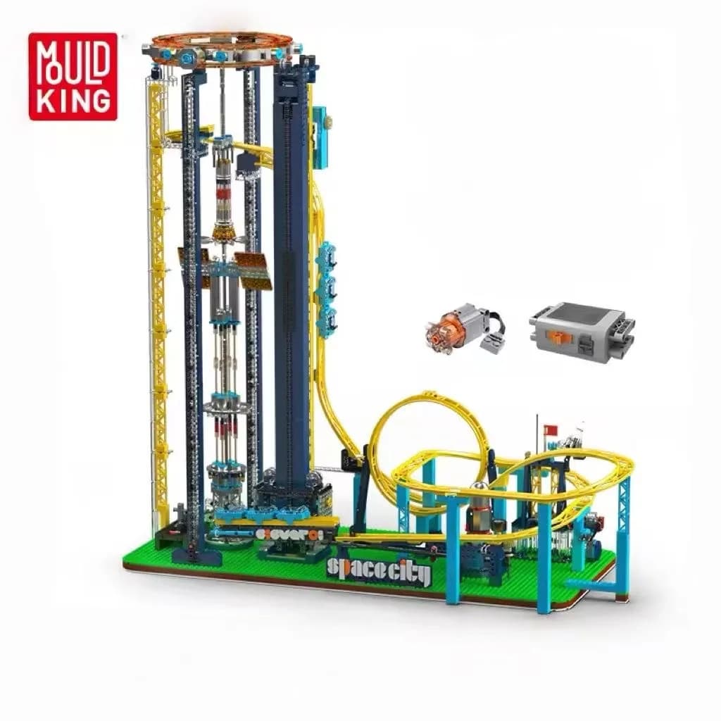 Mould King 11031 Jouet de construction motorisé pour parc d'attractions, modèle d'ascenseur spatial,