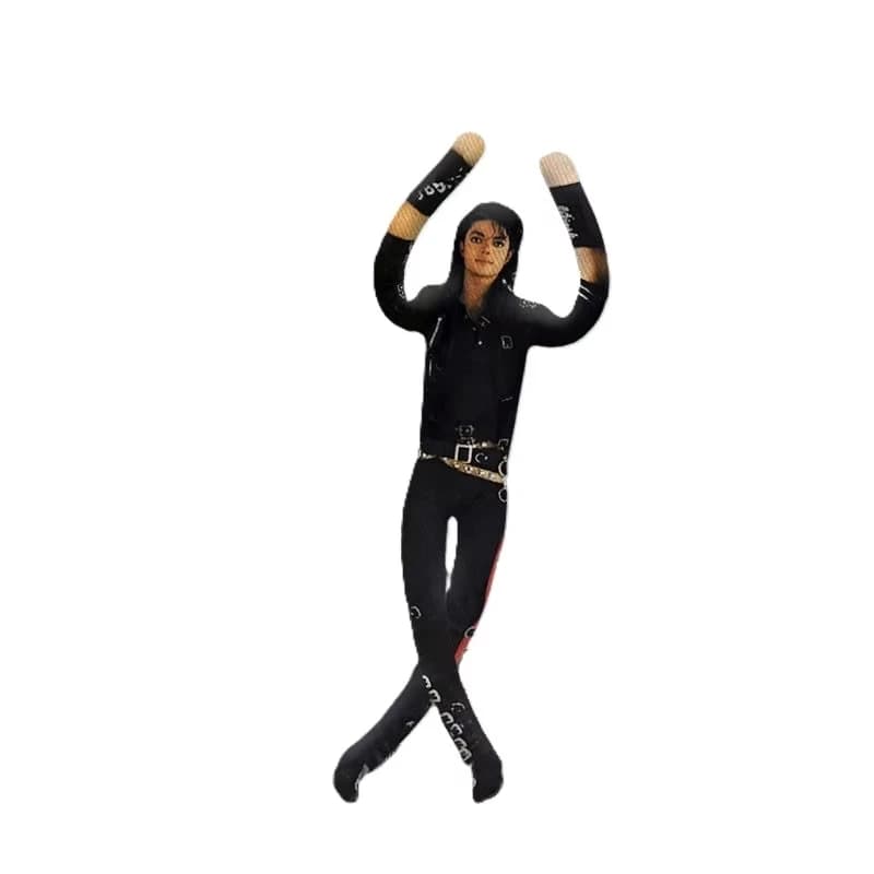 Figurine en peluche souple Michael Jackson avec articulations mobiles, jouet tissé à la main, décora