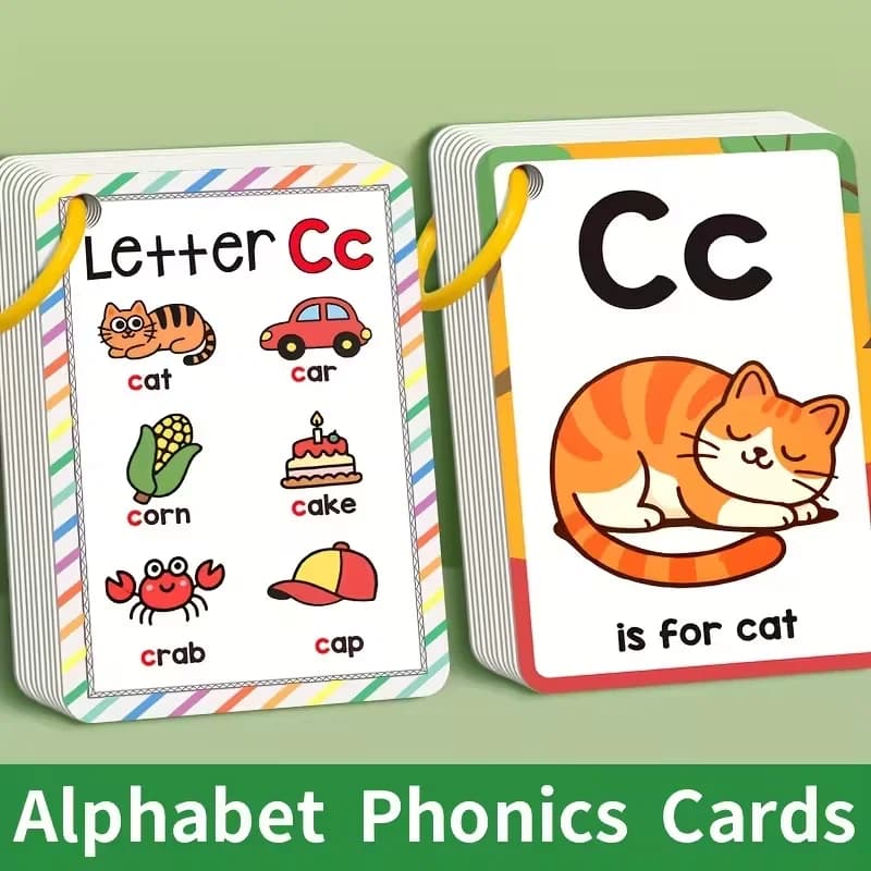 Cartes flash d'alphabet phonétique pour les tout-petits et les enfants - Apprentissage des lettres a