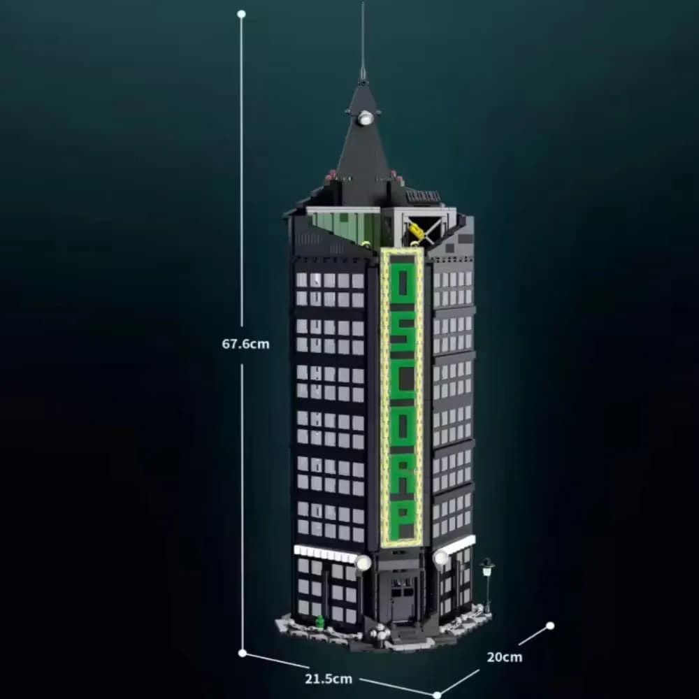 Blocs de construction Oscorps Black Tower, modèle d'architecture d'appartement urbain classique, kit